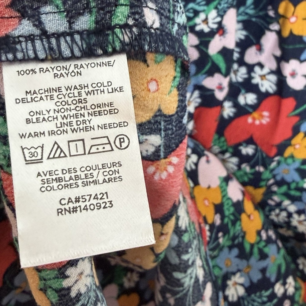 Loft Floral Blouse Top Womens L Cottagecore Preppy Career Work Office Colorful - Picture 6 of 7